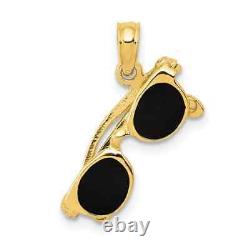 925 Sterling Silver Glass Charm Pendant 14K Yellow Gold Plated Free Chain 18