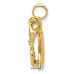 925 Sterling Silver Glass Charm Pendant 14K Yellow Gold Plated Free Chain 18