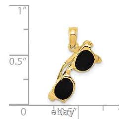 925 Sterling Silver Glass Charm Pendant 14K Yellow Gold Plated Free Chain 18