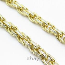 925 Sterling Silver Gold Plated C Z Rolo Chain Necklace 23