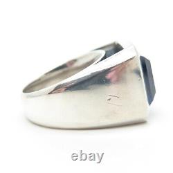 925 Sterling Silver Jette Blue Glass Ring Size 6.75