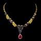 925 Sterling Silver Necklace Pear Ruby 12x10mm Ruby Sapphire Gemstone Jewelry 16