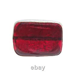 925 Sterling Silver Vintage Italy Red Glass Modernist Ring Size 11.25