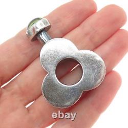 925 Sterling Silver Vintage Mexico Dichroic Glass Flower Oxidized Perfume Bottle