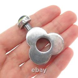 925 Sterling Silver Vintage Mexico Dichroic Glass Flower Oxidized Perfume Bottle