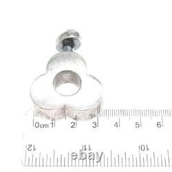 925 Sterling Silver Vintage Mexico Dichroic Glass Flower Oxidized Perfume Bottle