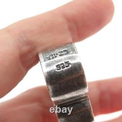 925 Sterling Silver Vintage Mexico Dichroic Glass Flower Oxidized Perfume Bottle