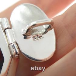 925 Sterling Silver Vintage Murano Glass Modernist Slide Charm Pendant