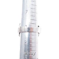 925 Sterling Silver Vintage Roman Glass Necromance Evil's Eye Ring Size 8.25