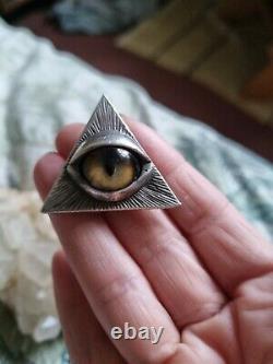 925 silver glass eye pendant, like great frog