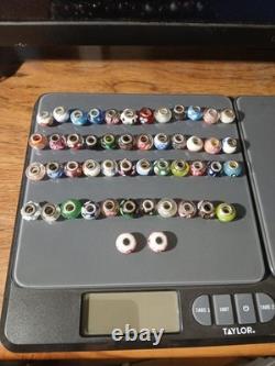 925 sterling silver murano glass bead lot