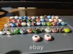 925 sterling silver murano glass bead lot