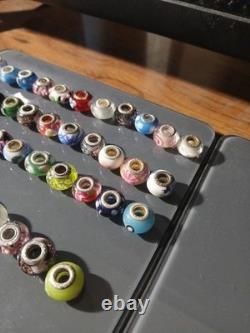 925 sterling silver murano glass bead lot