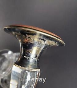 ABP Cut Perfume Bottle Foster & Bailey Sterling Silver Guilloche Stopper