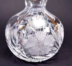 ABP Cut Perfume Bottle Foster & Bailey Sterling Silver Guilloche Stopper