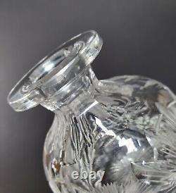 ABP Cut Perfume Bottle Foster & Bailey Sterling Silver Guilloche Stopper