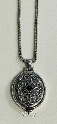 ANATOLI Sterling Silver Amethyst, Locket Charm Pendant Necklace