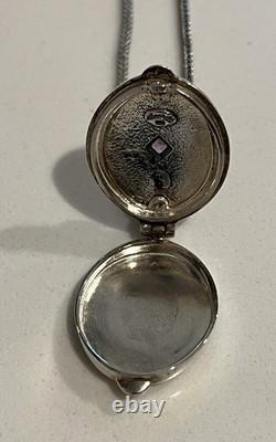 ANATOLI Sterling Silver Amethyst, Locket Charm Pendant Necklace