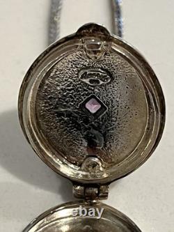 ANATOLI Sterling Silver Amethyst, Locket Charm Pendant Necklace