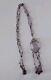Antique 1920's Art Deco Sterling Silver Amethyst Glass Necklace 20