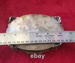 ANTIQUE 800 Sterling SILVER Murano Glass REPOUSSE CONTAINER JEWELRY BOX