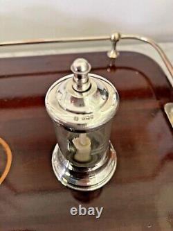 ANTIQUE STERLING SILVER GLASS SALT DISPENSER Like PEPPER GRINDER HUKIN & HEATH