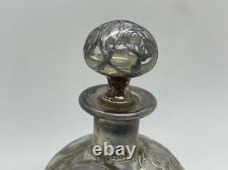 ART DECO ALVIN STEUBEN GLASS Sterling Silver Overlay Antique Perfume Bottle