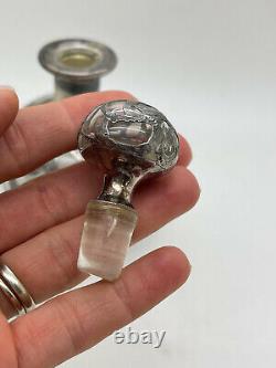 ART DECO ALVIN STEUBEN GLASS Sterling Silver Overlay Antique Perfume Bottle