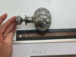 ART DECO ALVIN STEUBEN GLASS Sterling Silver Overlay Antique Perfume Bottle