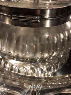 Abp Cut Glass C. F. Monroe Sterling Silver Jewelry Box Tray Cologne Powder