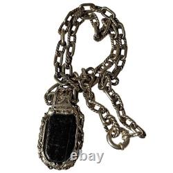 Aesthetic Dichroic Glass Diamond Sterling Silver sculpted cable links Necklace