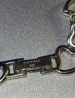 Alan K 925 Sterling Silver Millefiore Glass Hearts Fold Over Clasp 7.5 Bracelet