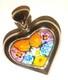 Alan K. Signed Sterling Silver Murano Millefiori Glasd Flower Heart Pendant