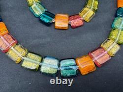 AleAle Sterling Silver Art Glass Beaded Necklace and Bracelet Set