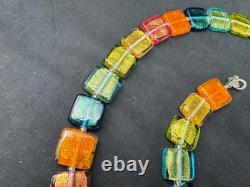 AleAle Sterling Silver Art Glass Beaded Necklace and Bracelet Set