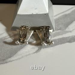 Alfred Philippe Trifari Citrine Glass Sterling Silver Earrings