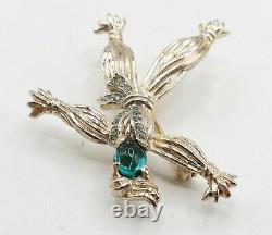 Alfred Phillipe Trifari Nanette & Rintintin Sterling Green Pom Ragdoll Brooches