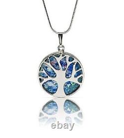 Amazing Hand Made 925 Silver Tree of Life Roman Glass Pendant Necklace