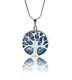 Amazing Hand Made 925 Silver Tree Of Life Roman Glass Pendant Necklace