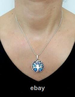 Amazing Hand Made 925 Silver Tree of Life Roman Glass Pendant Necklace