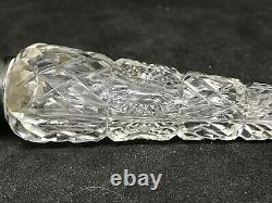 American Brilliant Cut Glass Lay Down Perfume Bottle withSterling Silver Lid Cap