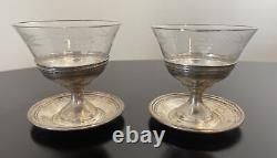 American Sterling Silver Footed Dessert Cups With Glass Insert Set of (2)