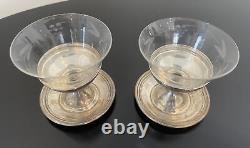 American Sterling Silver Footed Dessert Cups With Glass Insert Set of (2)