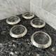 Amston 144 Sterling Silver Rim Glass Coasters Starburst Pattern Set Of 5