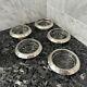 Amston 144 Sterling Silver Rim Glass Coasters Starburst Pattern Set Of 5
