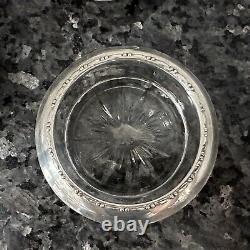 Amston 144 Sterling Silver Rim Glass Coasters Starburst Pattern Set Of 5