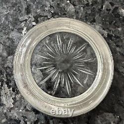 Amston 144 Sterling Silver Rim Glass Coasters Starburst Pattern Set Of 5