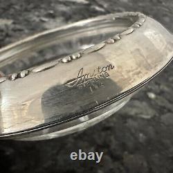 Amston 144 Sterling Silver Rim Glass Coasters Starburst Pattern Set Of 5
