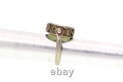 Ancient Roman Glass Authentic Unique Sterling Silver Swivel Ring Size 7.5 9.5