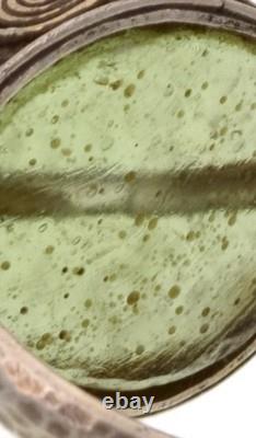 Ancient Roman Glass Authentic Unique Sterling Silver Swivel Ring Size 7.5 9.5